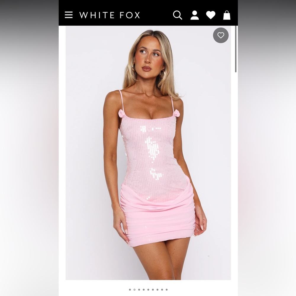 White Fox Boutique Pink Sequin Mini Dress